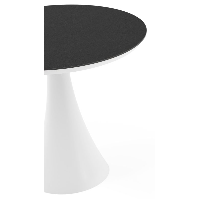 Fano tuintafel rond in wit aluminium en volkeramiek Nero Black - Dia. 85 x H 75 cm