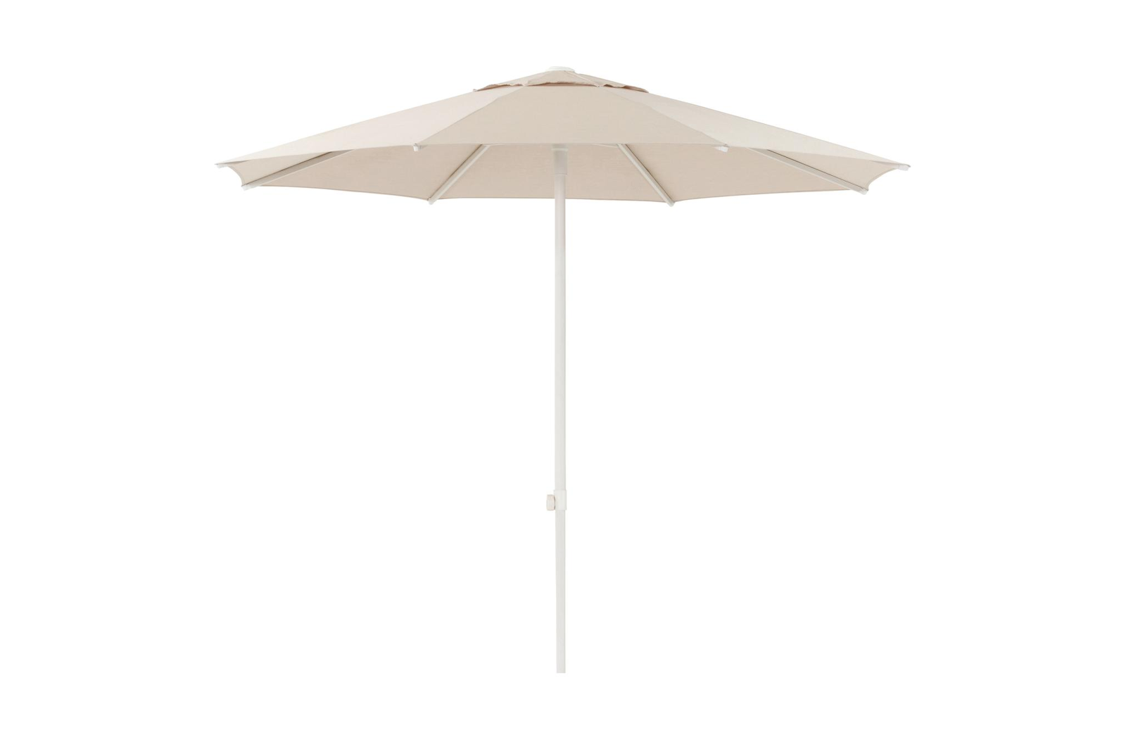 Umbria staanparasol in wit aluminium met beige all weather sunbrella® premium parasoldoek - Dia. 250 cm (zonder voet)