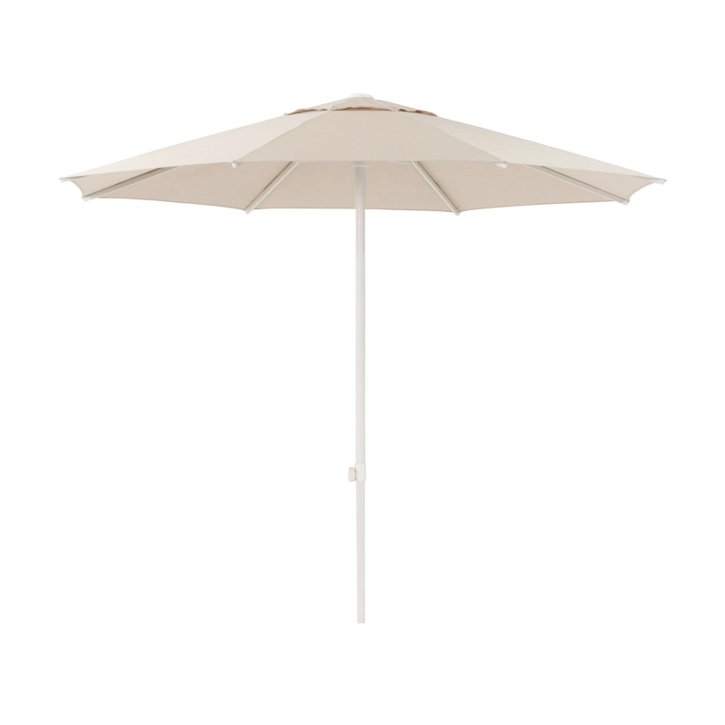 Umbria staanparasol in wit aluminium met beige all weather sunbrella® premium parasoldoek - Dia. 250 cm (zonder voet)
