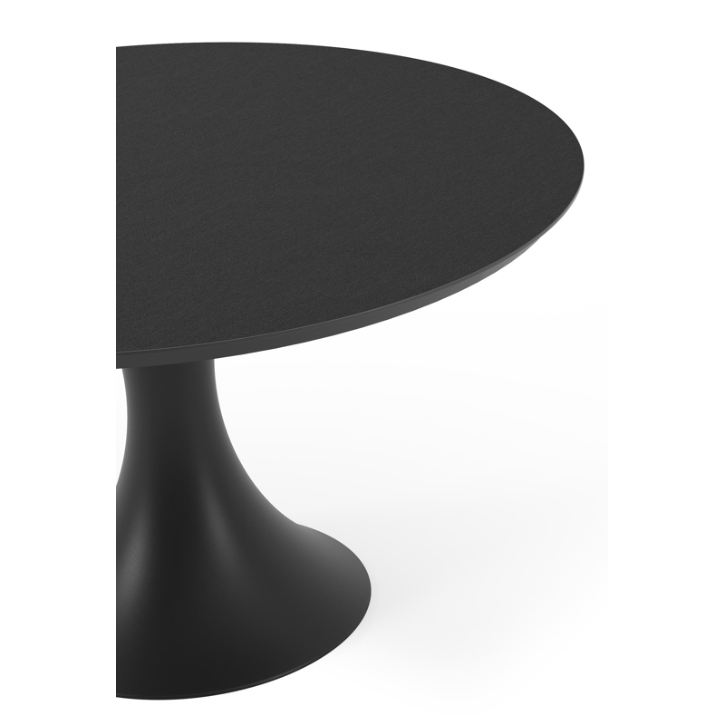 Table de jardin Fano en aluminium noir et céramique pleine nero black - Dia. 130 x H 75 cm