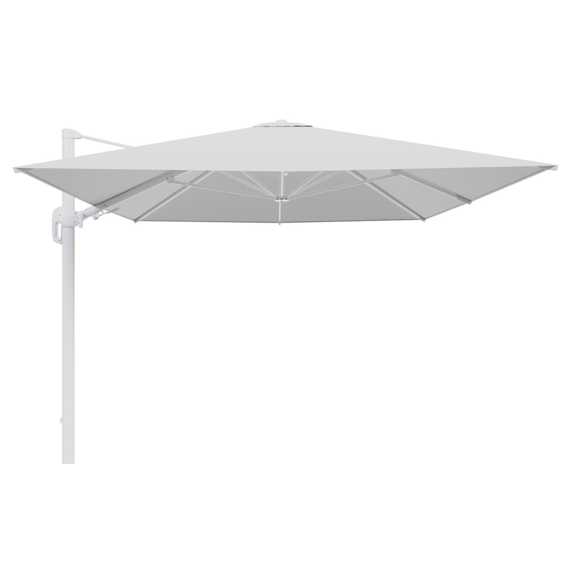 Rufina zweefparasol tiltfunctie in wit aluminium en parasoldoek in All Weather Solica Ego Birch  - L1 400 x L2 300 cm (zonder voet) (zonder voet)
