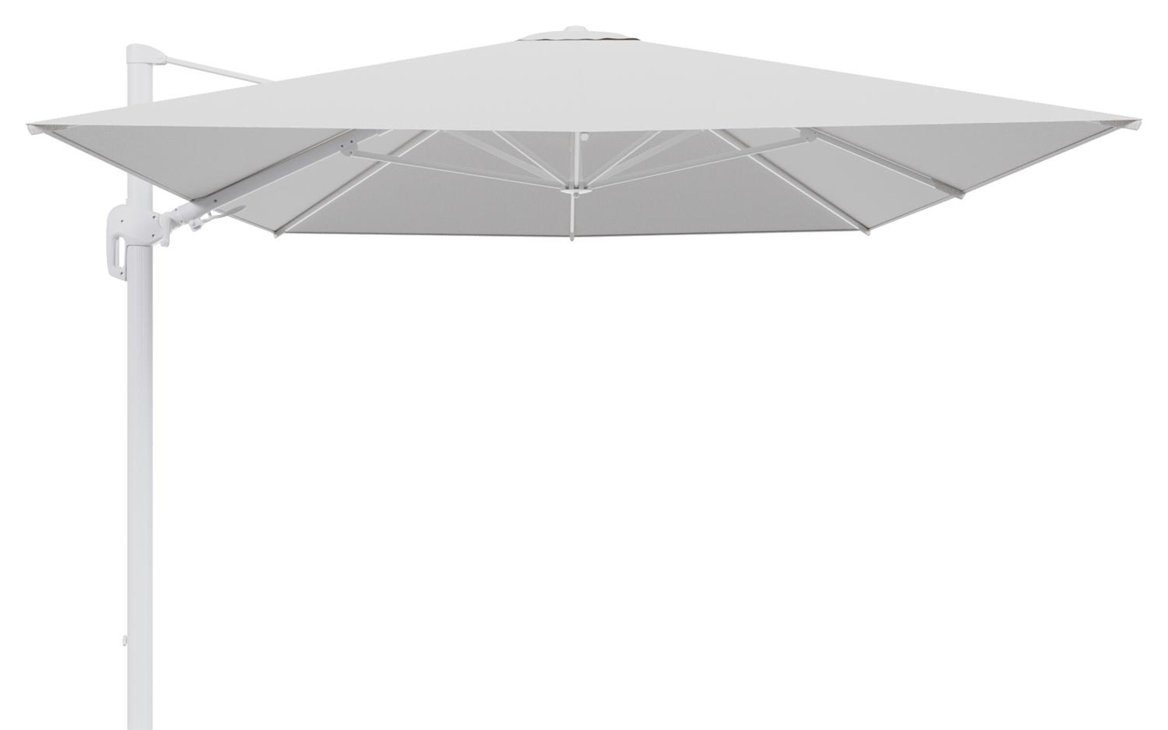 Rufina zweefparasol tiltfunctie in wit aluminium en parasoldoek in All Weather Solica Ego Birch  - L1 400 x L2 300 cm (zonder voet) (zonder voet)