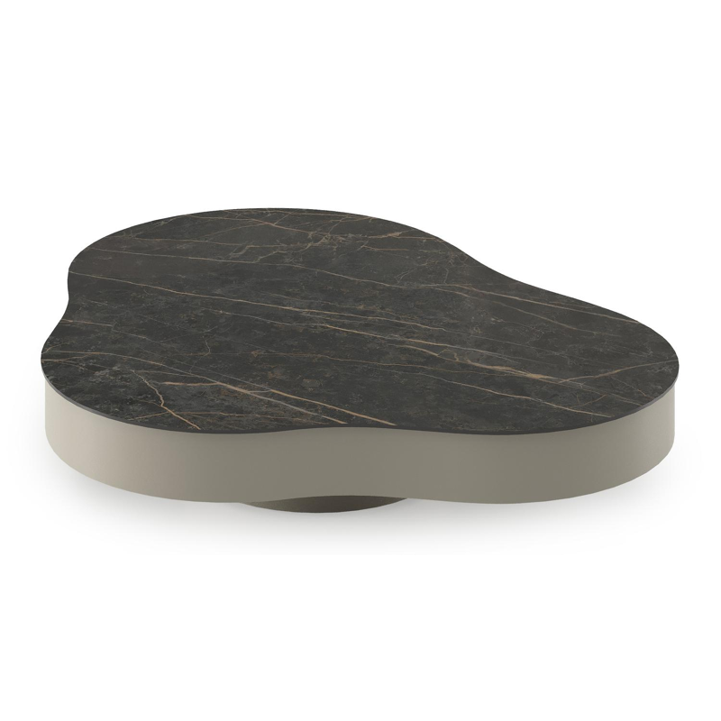 Lomano loungetafel cloud in beige aluminium en aluminium Black Obsession - Dia. 131 x H 25 cm