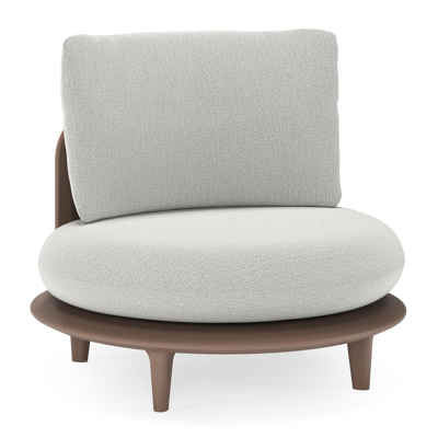 Fauteuil de jardin Bomero en aluminium taupe et coussins en all weather sunbrella® luxe savane nimbus