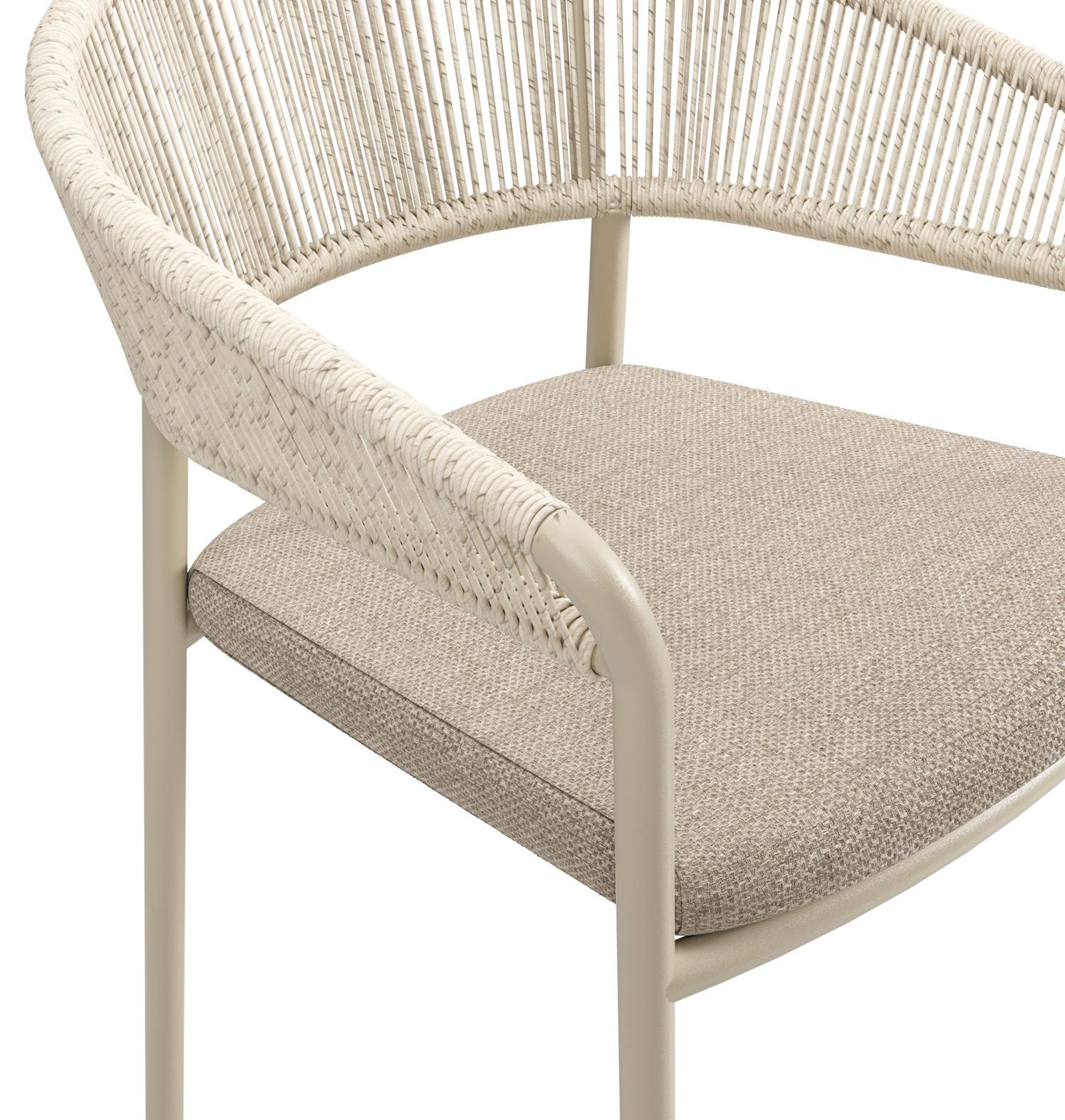 Ensemble de jardin Calobra extensible rectangulaire en aluminium beige et sintered stone Crema minerale avec 10 chaises de jardin Zamora