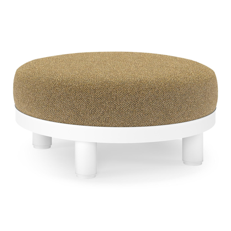 Donato lounge poef in wit aluminium met All Weather Cosytica Madagascar Walnut kussen