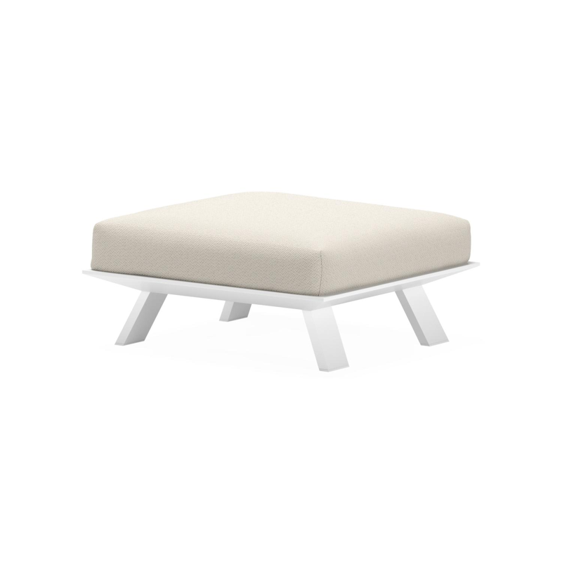 Cesano poef in wit aluminium met lopi marble all weather sunbrella® luxe kussen