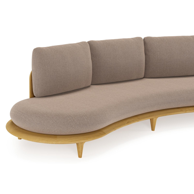 Bomero loungeset in teak met savane earth all weather sunbrella® luxe kussen