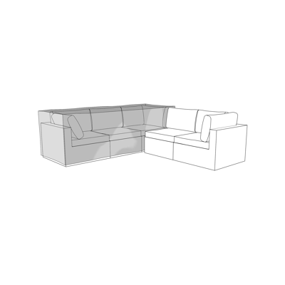 Housse Amari lounge 2 x angle+1 x médian