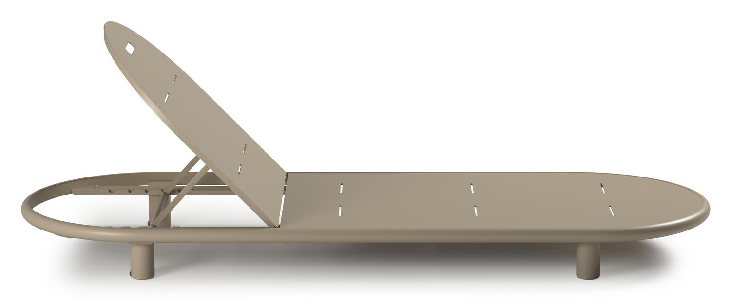 Lomano verstelbaar ligbed in beige aluminium met natte sooty all weather sunbrella® luxe