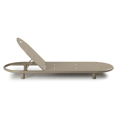 Lomano verstelbaar ligbed in beige aluminium met lopi marble all weather sunbrella® luxe
