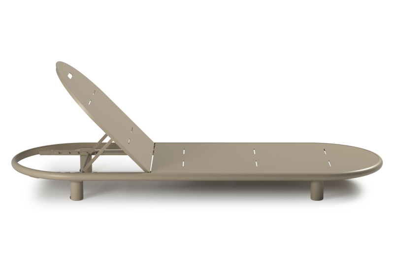 Lomano verstelbaar ligbed in beige aluminium met lopi marble all weather sunbrella® luxe