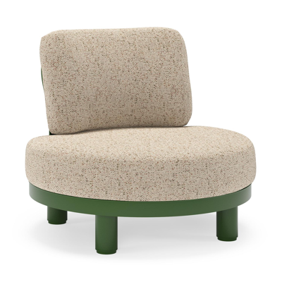 Donato loungestoel in groen aluminium met all weather cosytica Bora Jungle kussen