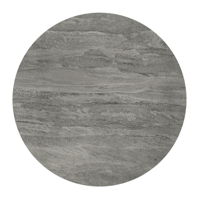 Donato tuintafel rond in wit aluminium en volkeramiek Aspen Grey - Dia. 148 x H 75 cm
