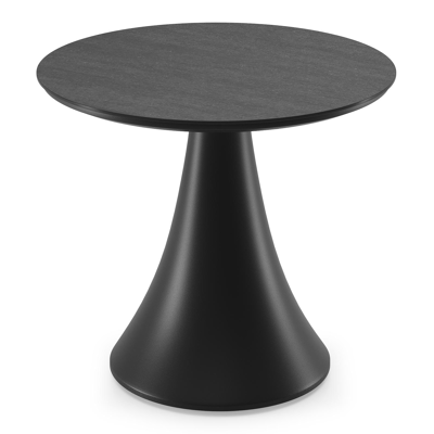 Fano low dining loungetafel in zwart aluminium en volkeramiek basalt black - Dia. 65 x H 55 cm