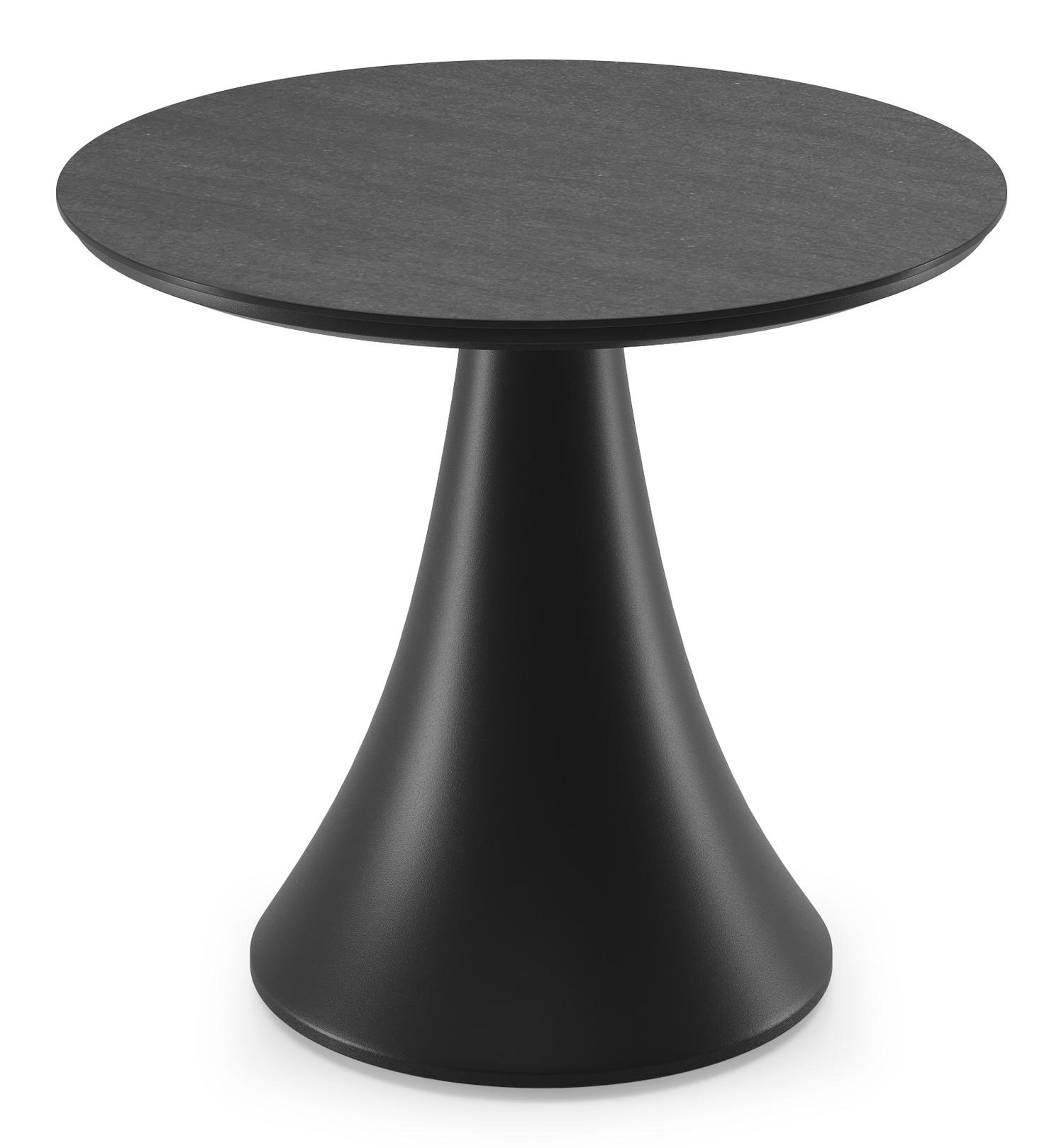 Table basse Fano en noir aluminium et céramique pleine basalt black - Diam. 65 x Haut. 55 cm