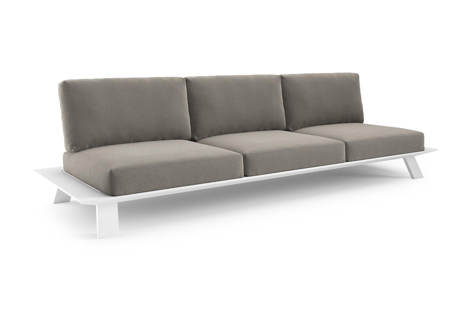 Cesano loungebank in wit aluminium met lopi silver all weather Sunbrella® luxe kussen