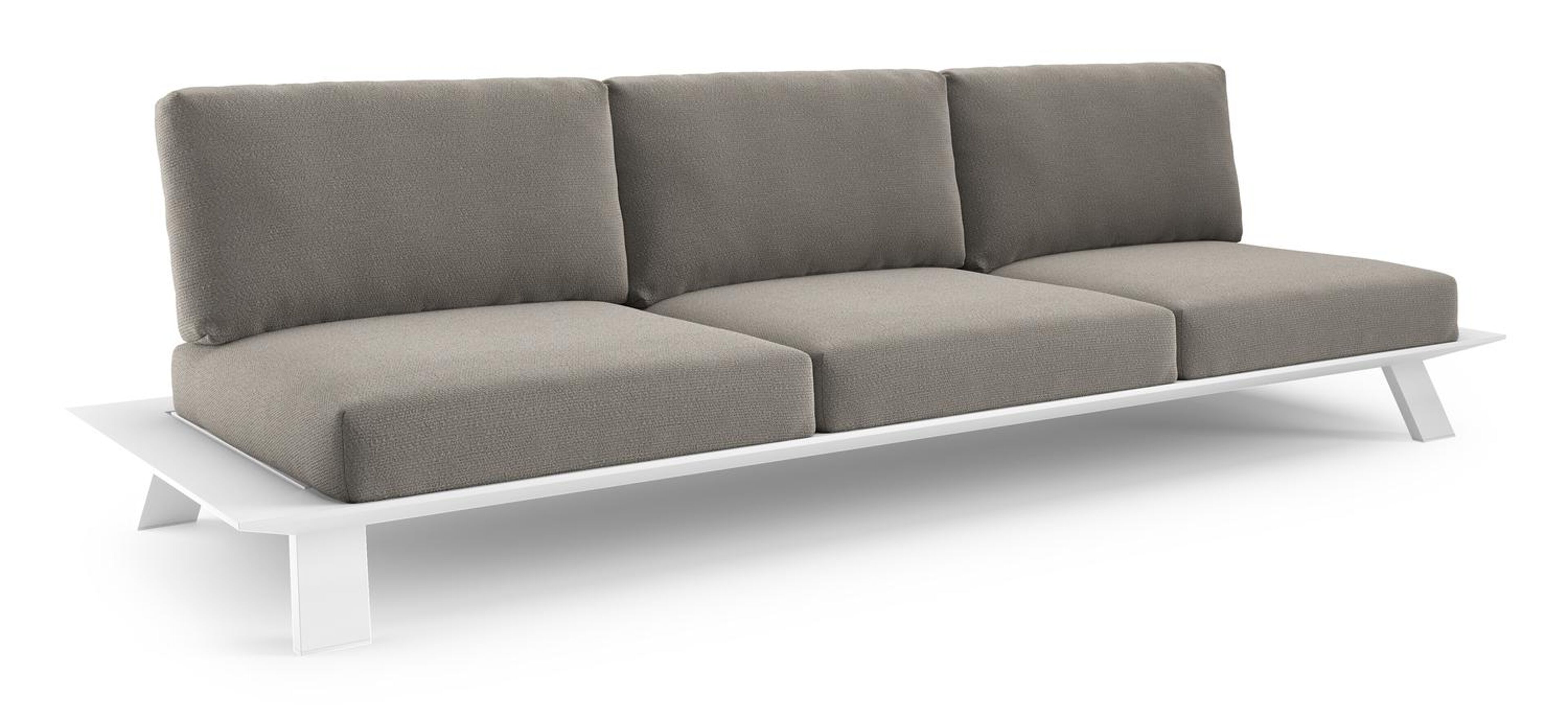 Cesano loungebank in wit aluminium met lopi silver all weather Sunbrella® luxe kussen