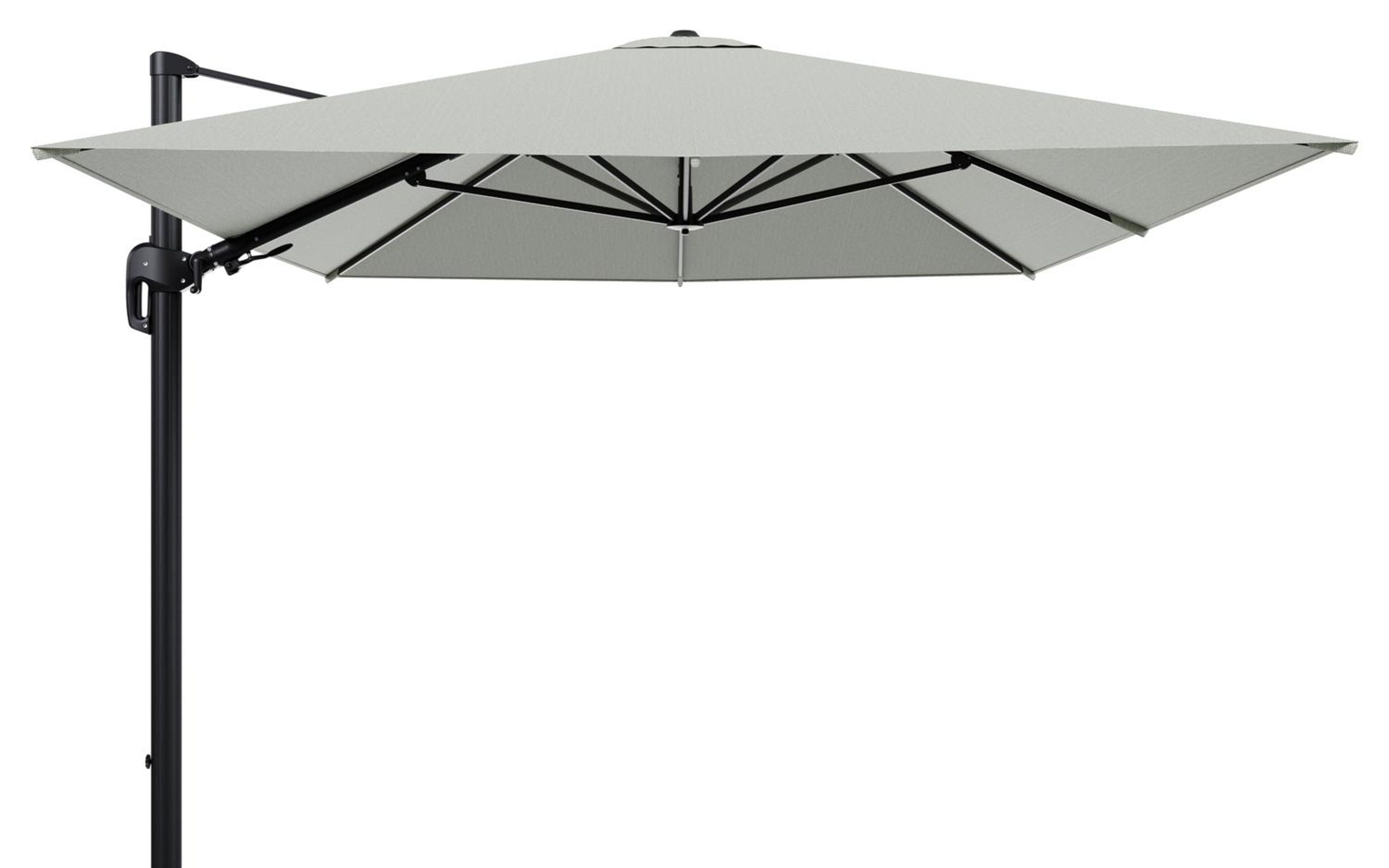 Rufina zweefparasol tiltfunctie in zwart aluminium en parasoldoek in All Weather Sunbrella® Luxe Slow Spirea  - L1 400 x L2 300 cm (zonder voet) (zonder voet)