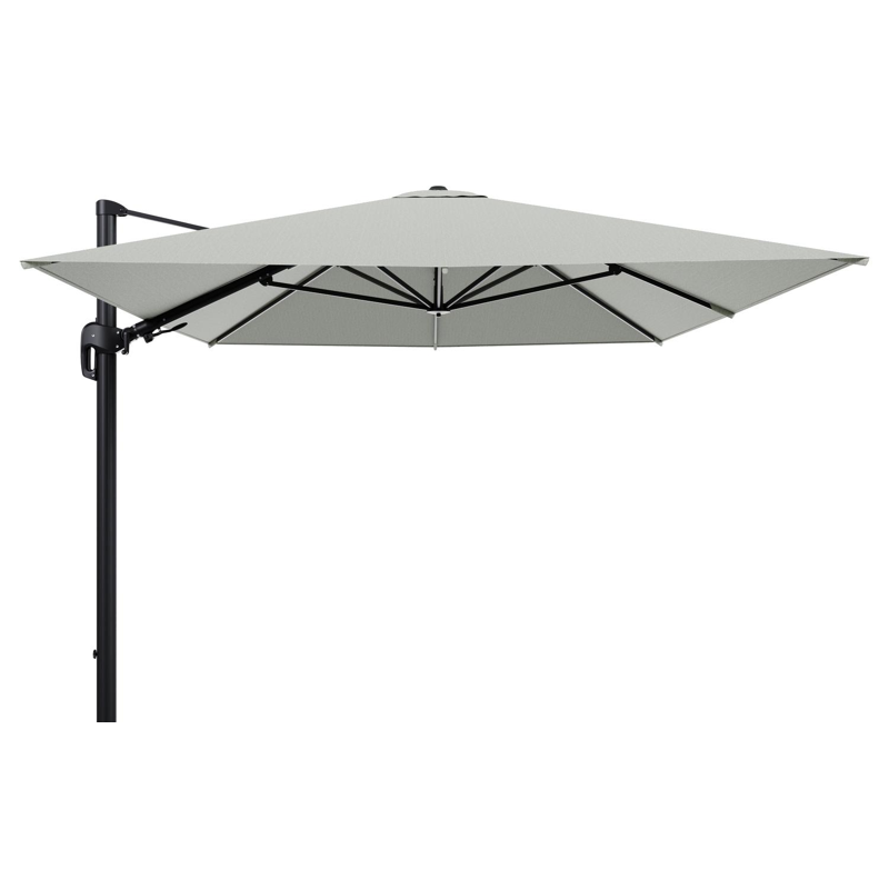 Rufina zweefparasol tiltfunctie in zwart aluminium en parasoldoek in All Weather Sunbrella® Luxe Slow Spirea - L1 400 x L2 300 cm (zonder voet) (zonder voet)