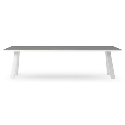 Cesano tuintafel rechthoekig in wit aluminium en volkeramiek Calatorao - L 280 x B 110 x H 75 cm