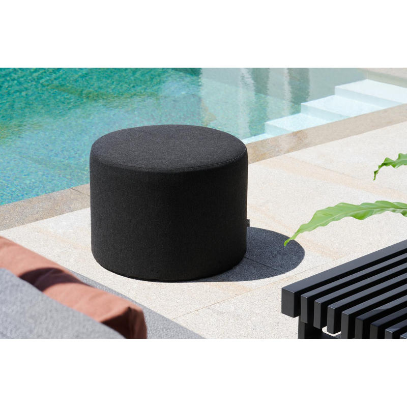 Ronde Masso poef in heritage char all weather sunbrella® luxe - Dia. 55 x H 40 cm