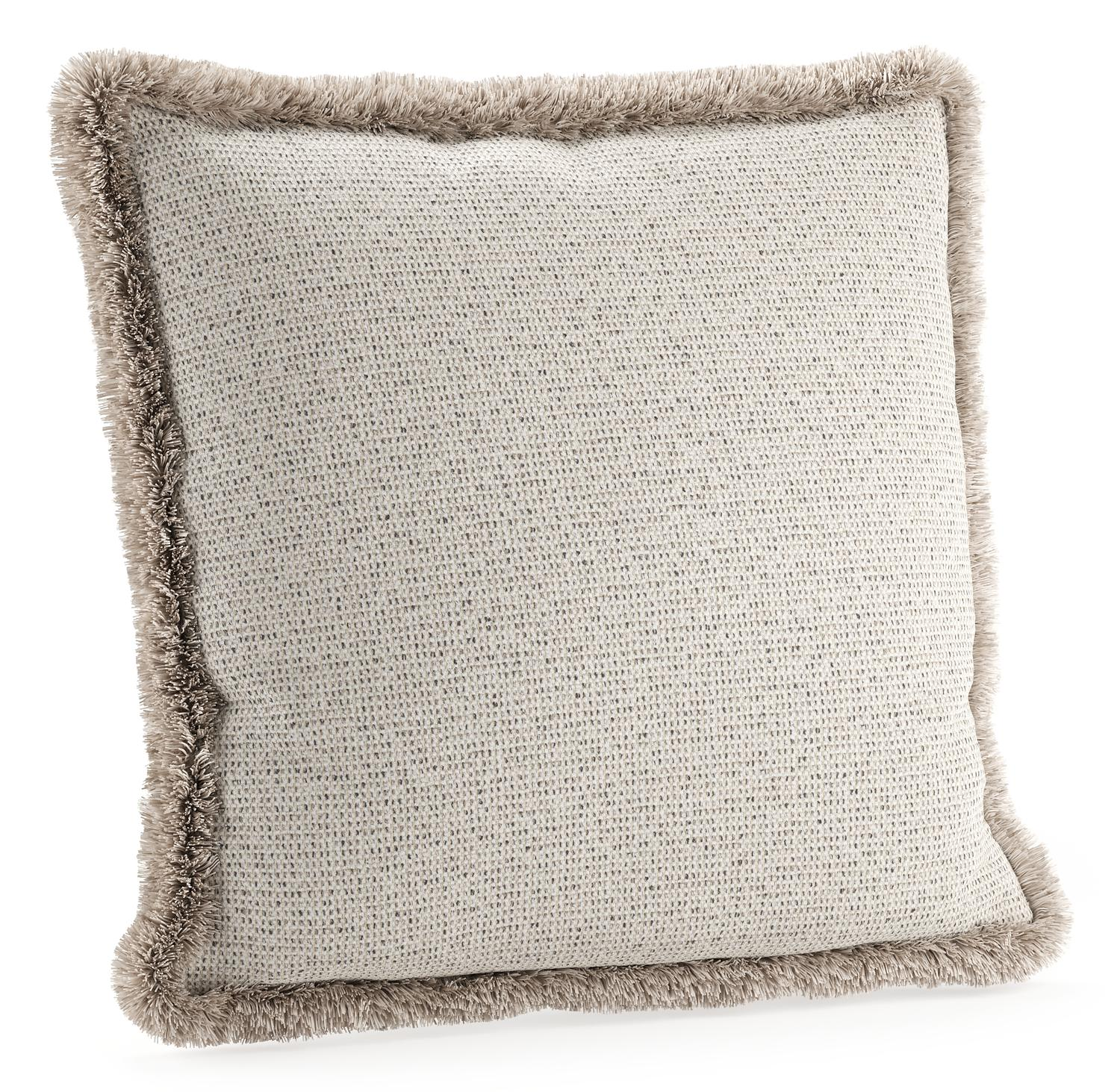 Sierkussen met franjes 45 x 45 cm in all weather solica firenze natural