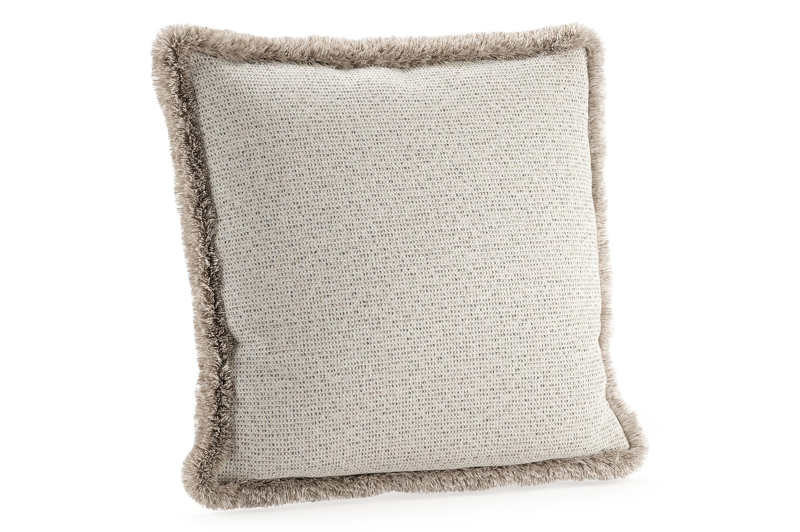 Sierkussen met franjes 45 x 45 cm in all weather solica firenze natural