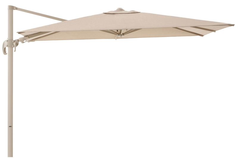 Avola zweefparasol met tiltfunctie in beige aluminium en rustic Weather+Softtouch parasoldoek - L1 200 x L2 300 cm (zonder voet)