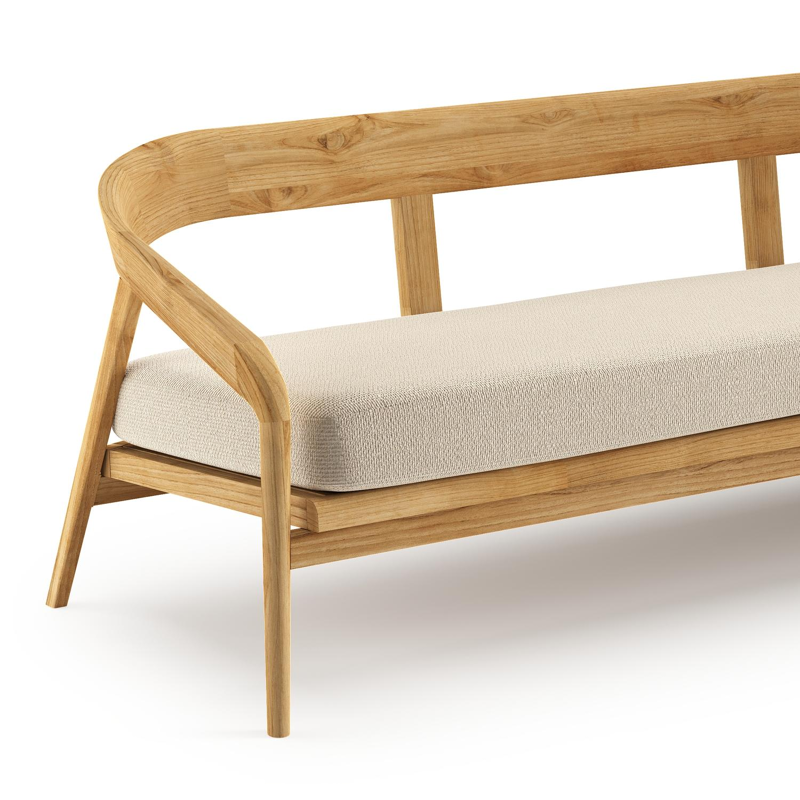 Lacrima loungebank in teak met althea chalk all weather Cosytica kussen
