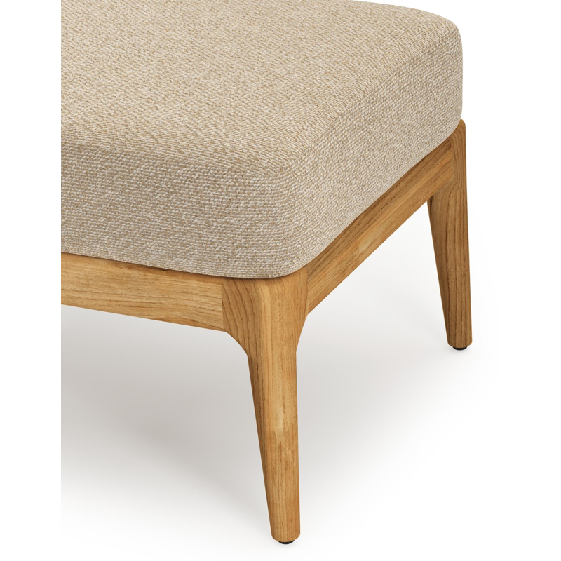 Orso poef in teak met Madagascar Oak all weather cosytica kussen
