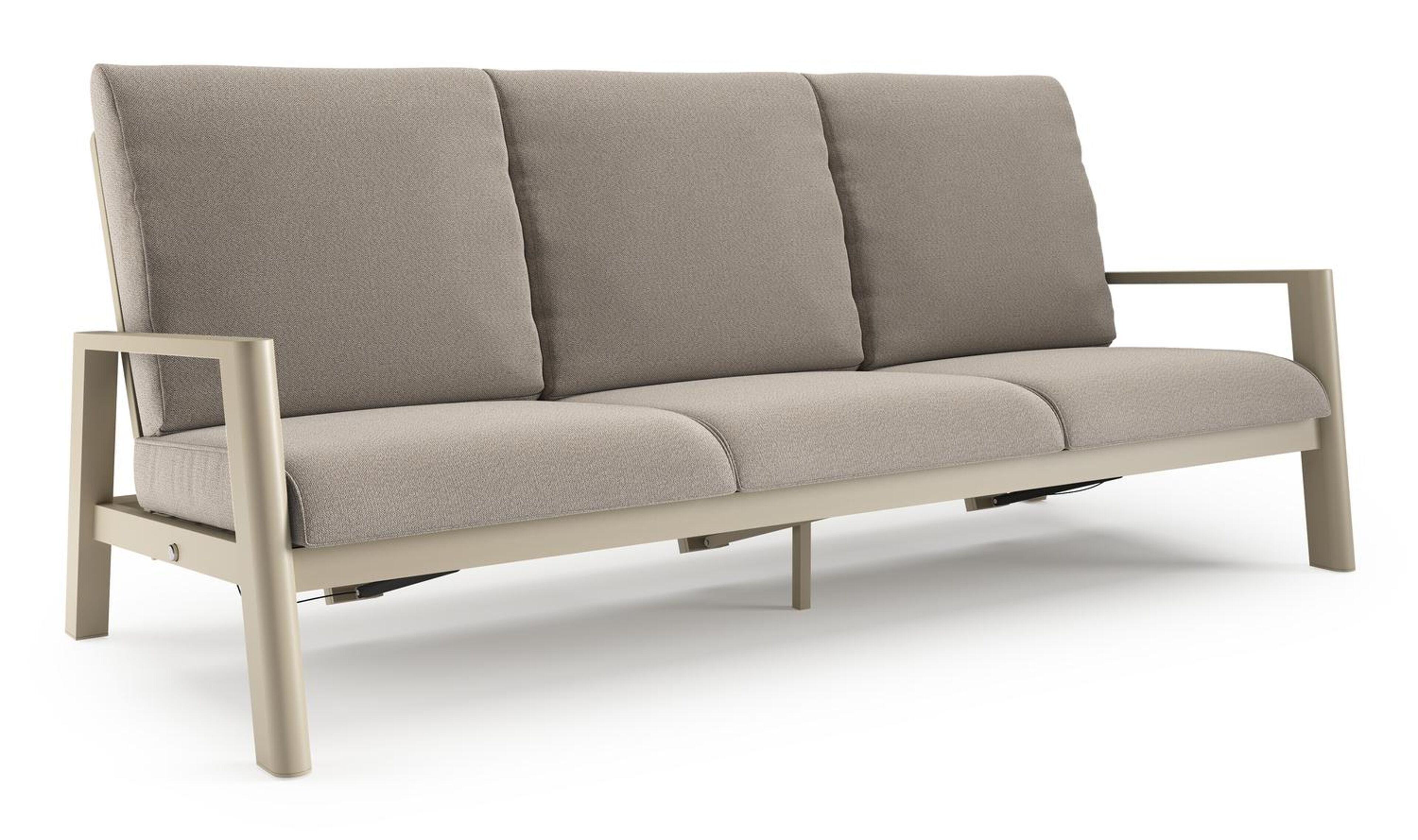 Cirello loungebank in beige aluminium met savane coconut all weather sunbrella® luxe kussen