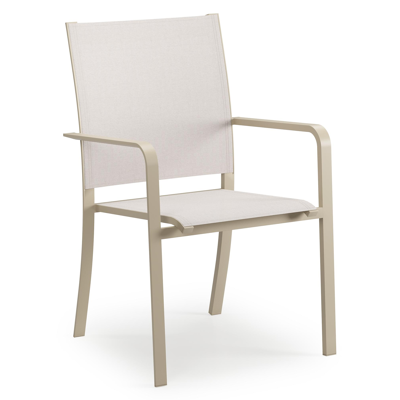 Calobra tuinstoel in beige aluminium en beige single textileen