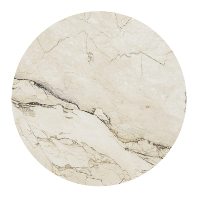 Fano low dining loungetafel rond in beige aluminium en volkeramiek Colorado Dunes - Dia. 85 x H 55 cm