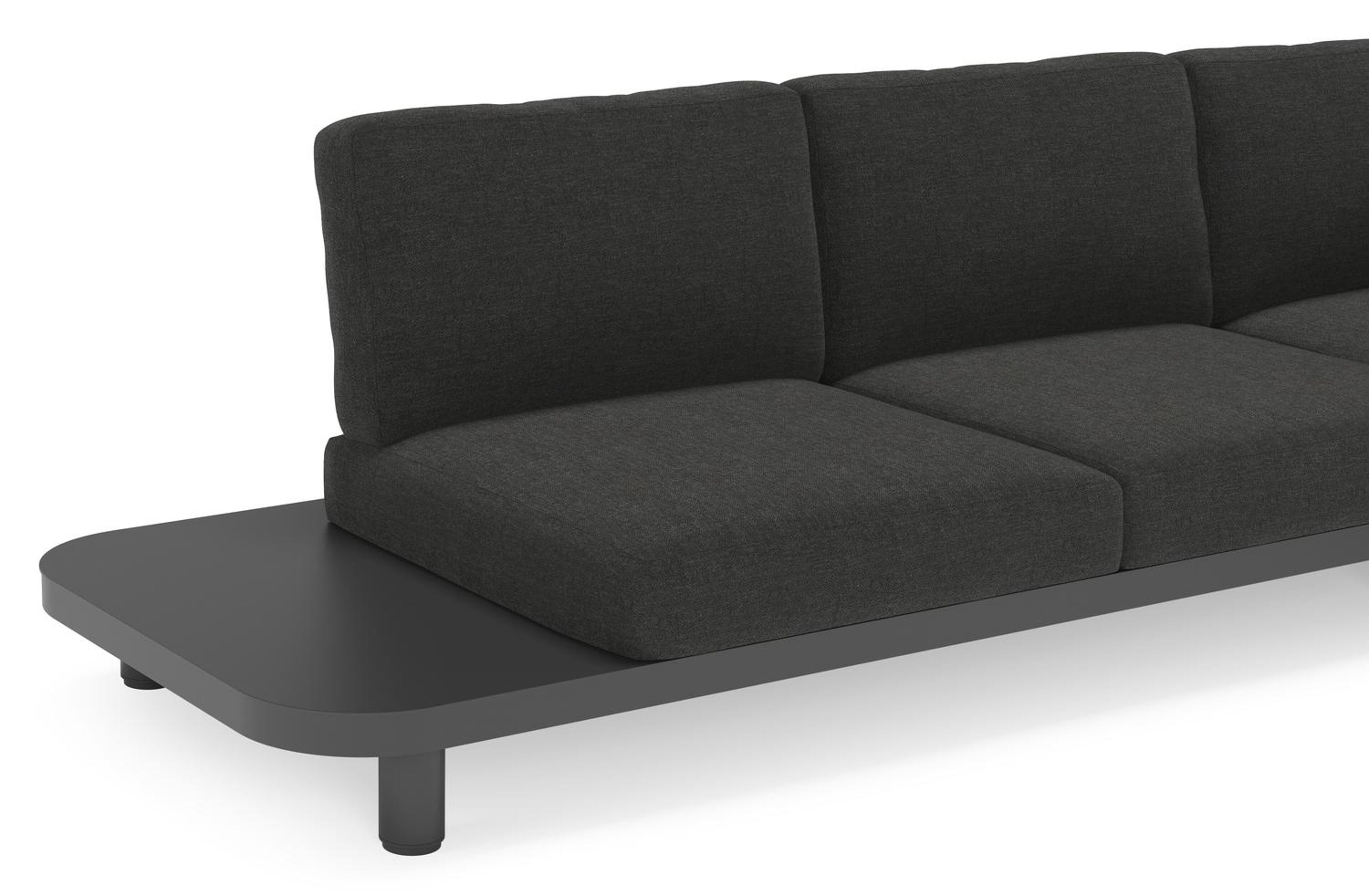 Donato loungehoek in zwart aluminium met all weather sunbrella® luxe Chartres Sooty kussen