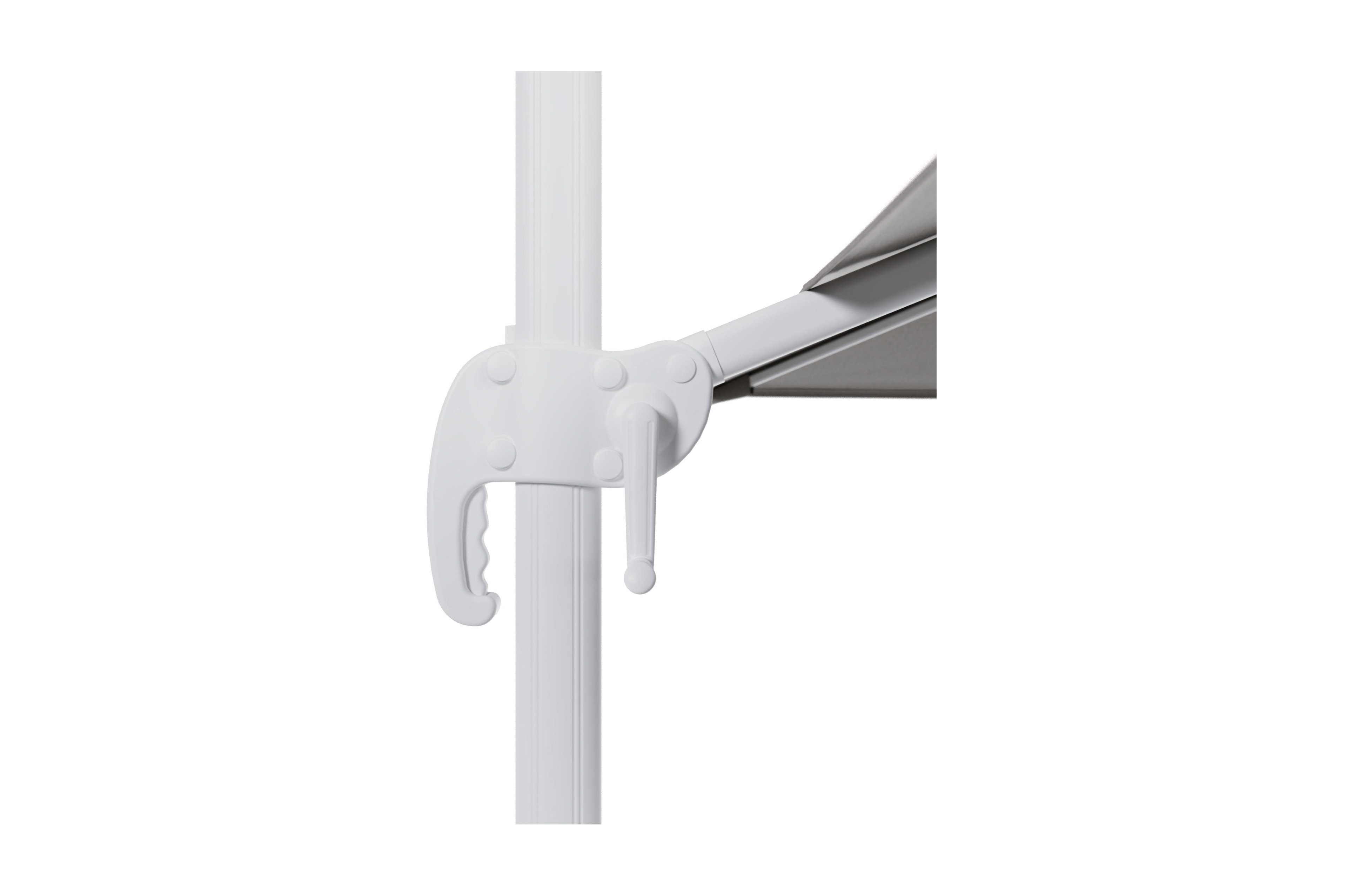 Calpe zweefparasol in wit aluminium met grijs weather+ softtouch parasoldoek - L1 270 x L2 270 cm (zonder voet)