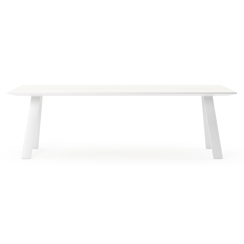 Cesano tuintafel rechthoekig in wit aluminium en volkeramiek calista - L 240 x B 100 x H 75 cm