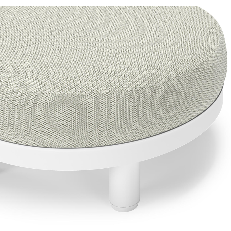 Donato lounge poef in wit aluminium met All Weather Sunbrella® Luxe Lopi Bud kussen