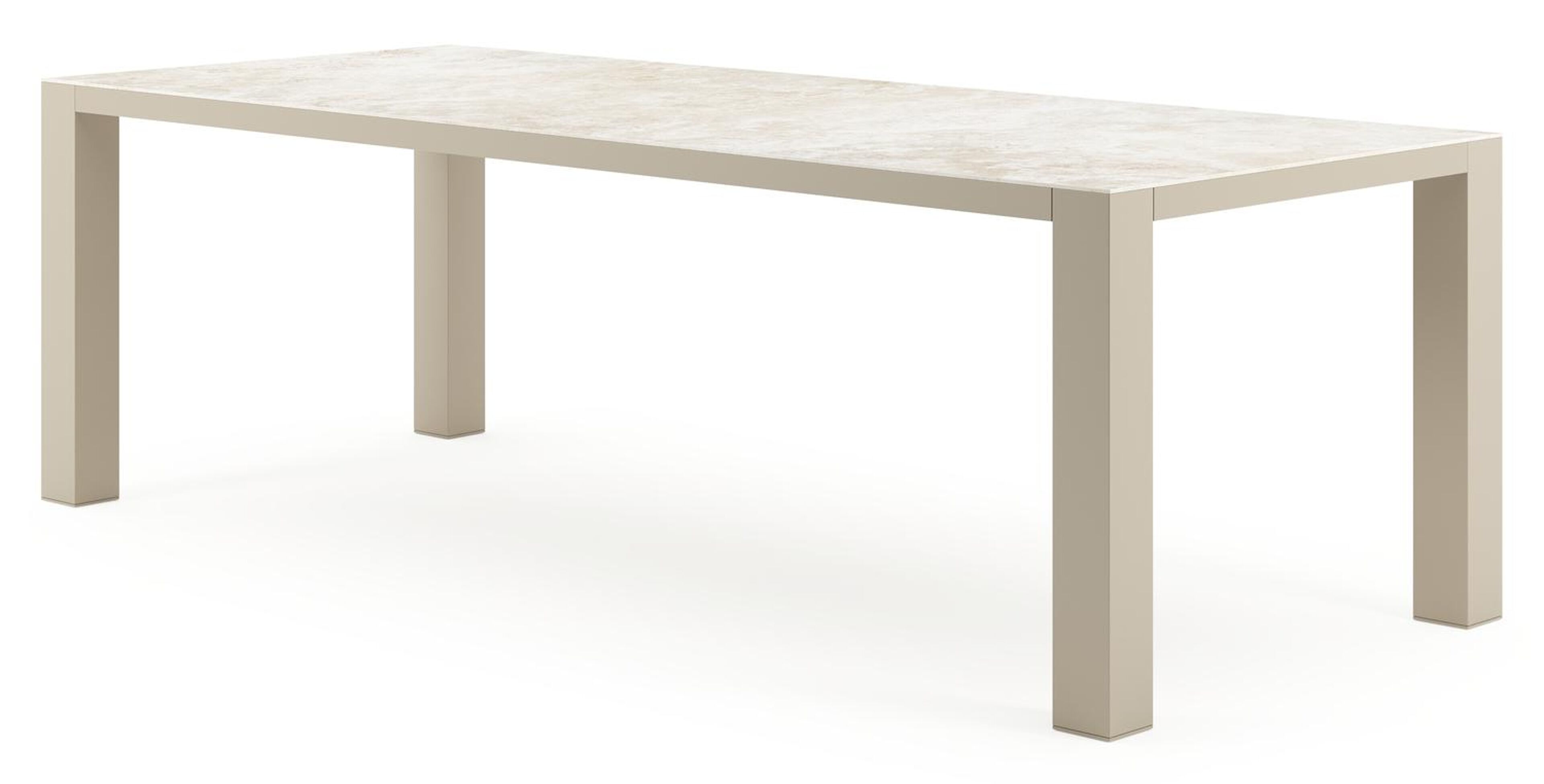 Nano tuintafel rechthoekig in beige aluminium en volkeramiek Rapolano - L 240 x B 100 x H 75 cm