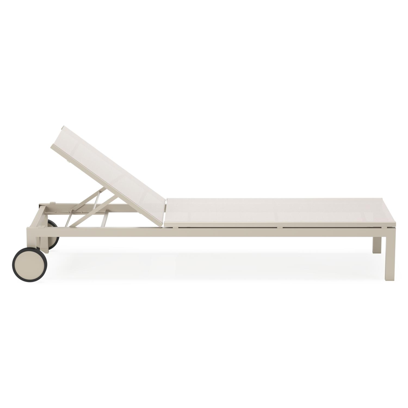 Caravelle verstelbaar ligbed in beige aluminium en beige single textilene