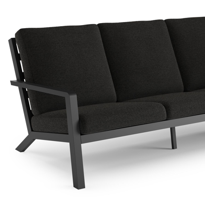 Nelas loungebank in zwart aluminium met zwart kussen