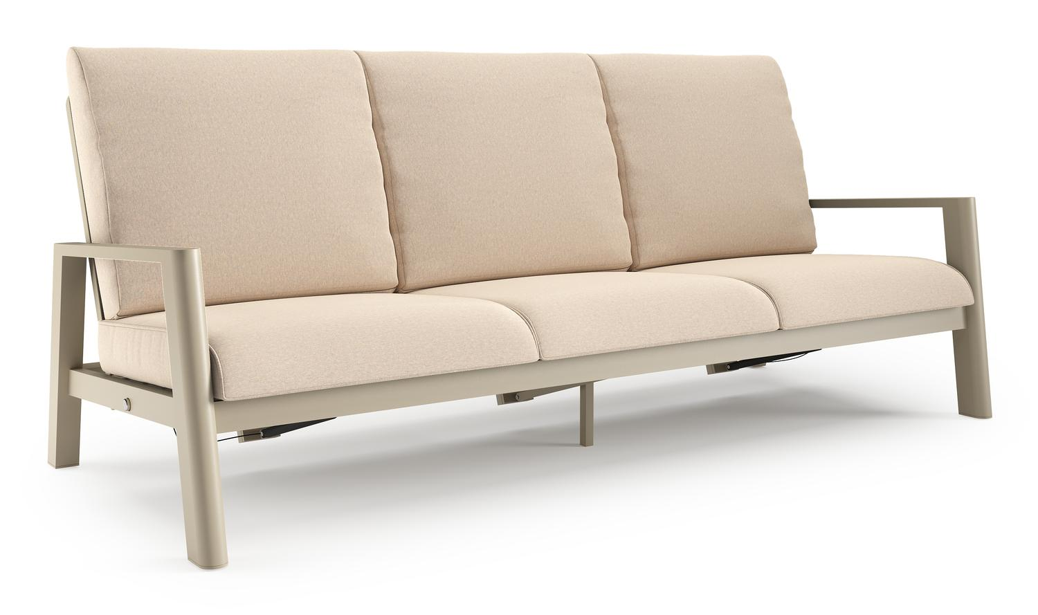 Cirello loungebank in beige aluminium met heritage papyrus all weather sunbrella® luxe kussen