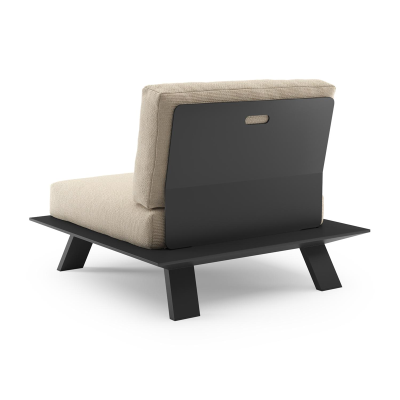 Cesano loungestoel in zwart aluminium met althea chalk all weather Cosytica kussen