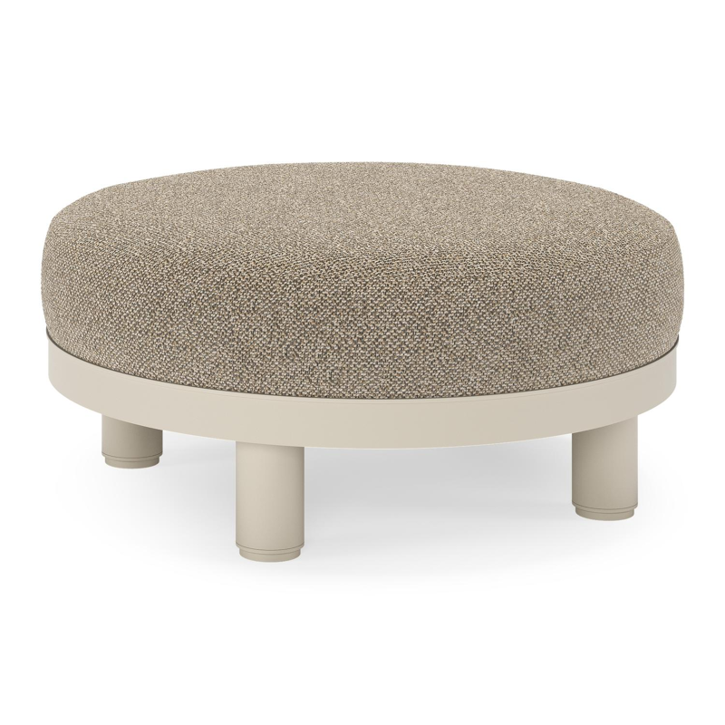 Donato lounge poef in beige aluminium met all weather cosytica Madagascar Burch kussen