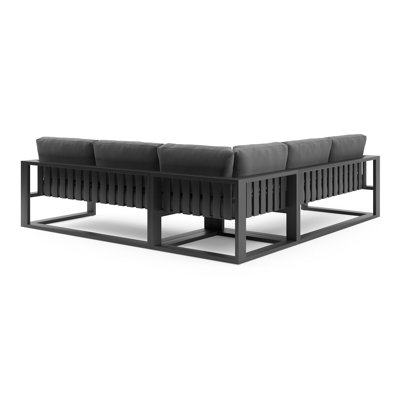 Verato loungehoek in zwart aluminium met lopi shadow all weather sunbrella® luxe kussen