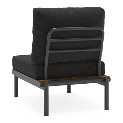 Pulo loungestoel in zwart aluminium en polywood met zwart weather+ softtouch kussen