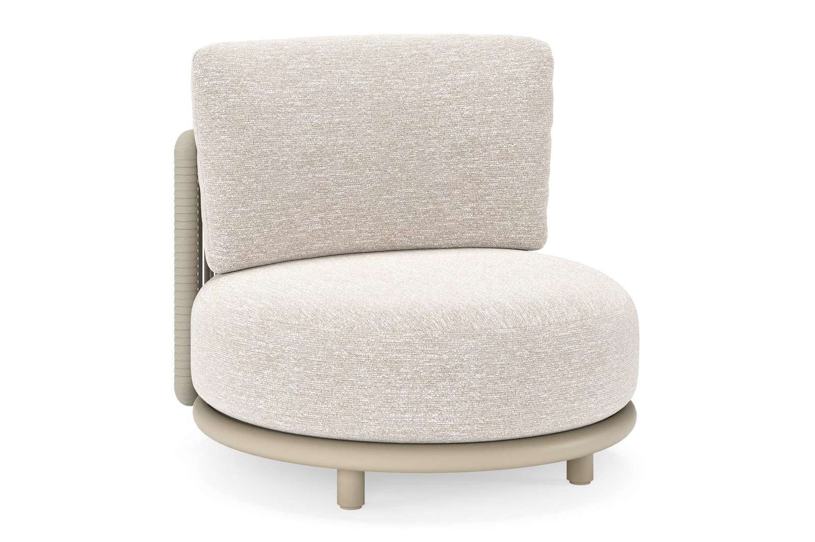 Lomano loungestoel in beige aluminium en beige verticaal geweven luxe vlakke rope met Tundra Sand all weather sunbrellaÂ® luxe