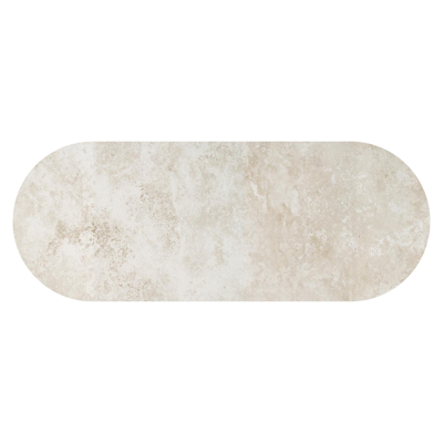 Organo tuintafel ovaal in zwart aluminium en volkeramiek Rapolano L 260 x B 100 cm