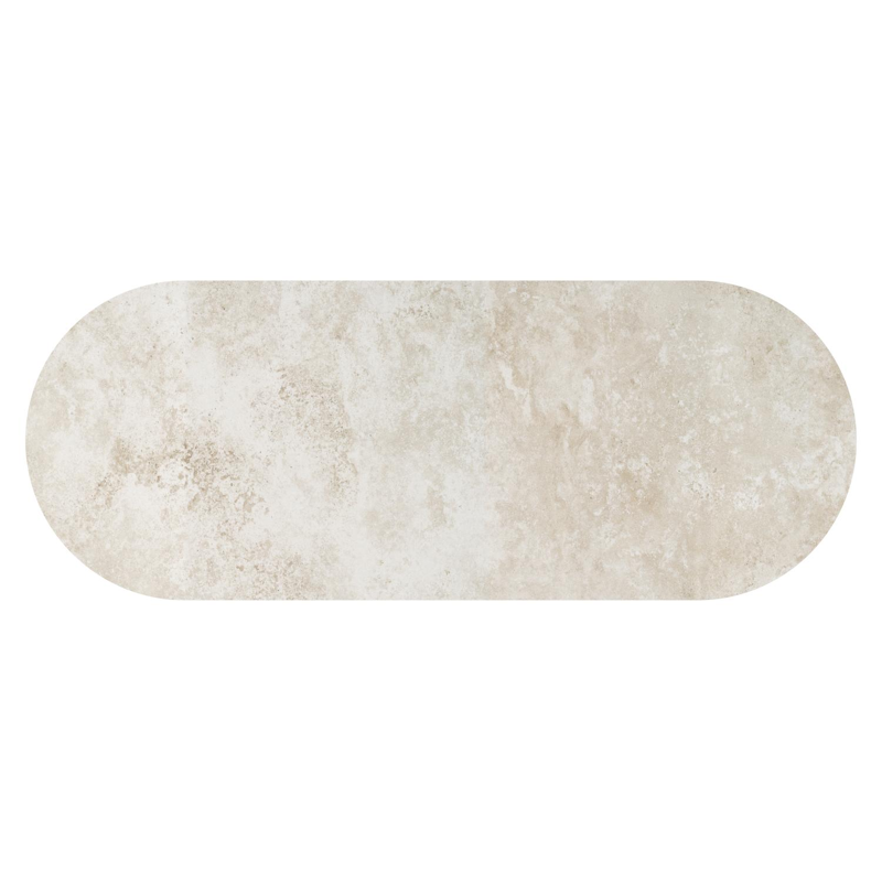 Organo tuintafel ovaal in zwart aluminium en volkeramiek Rapolano L 260 x B 100 cm