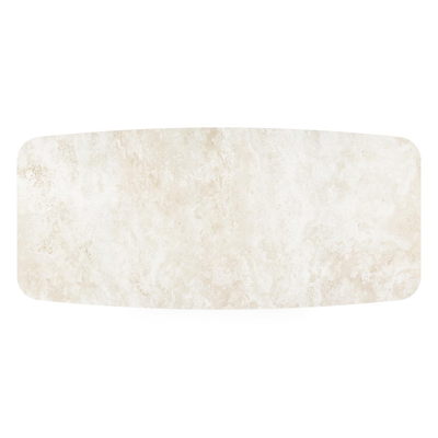 Donato tuintafel bootvorm in zwart aluminium en volkeramiek Rapolano L 255 x B 115 cm